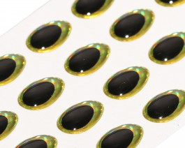3D Epoxy Teardrop Eyes, Rainbow Chartreuse, 8 mm